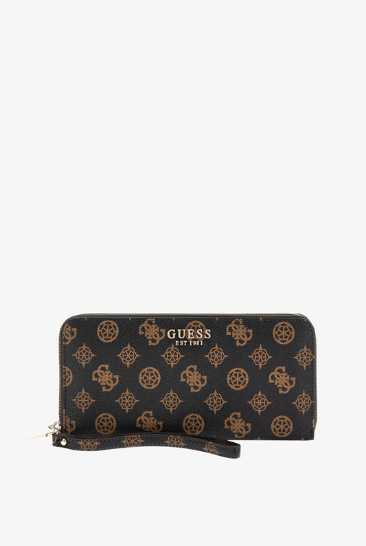 Guess Laurel SLG Mocha Logo Geldbörse – groß